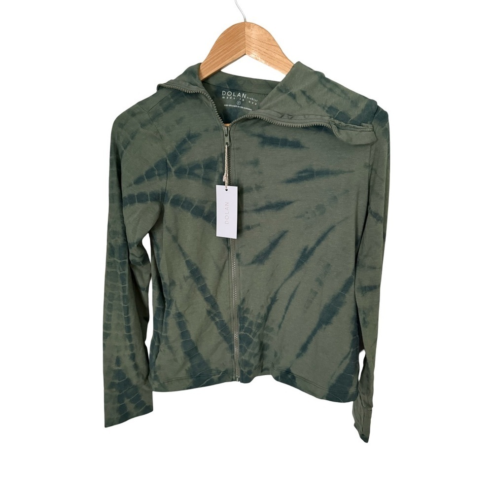 Anthropologie Dolan Asymmetrical Zip Tie Dye Lightweight Jacket Green NWT Size S